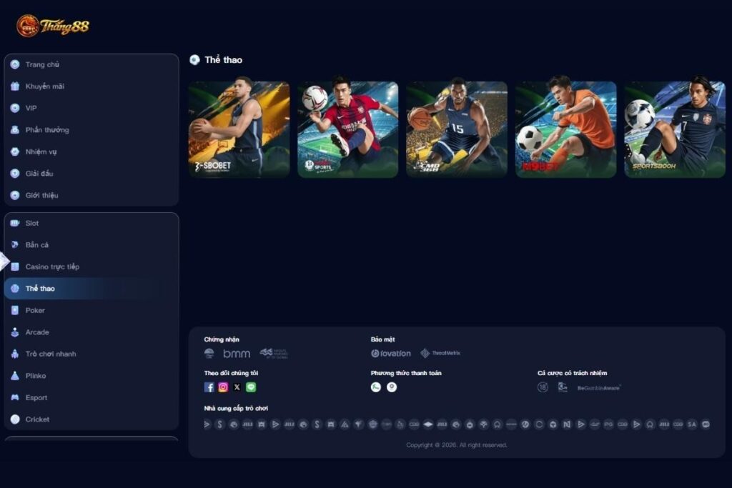 Sảnh thể thao Thắng88